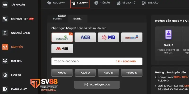 nạp tiền SV88 nạp tiền SV88